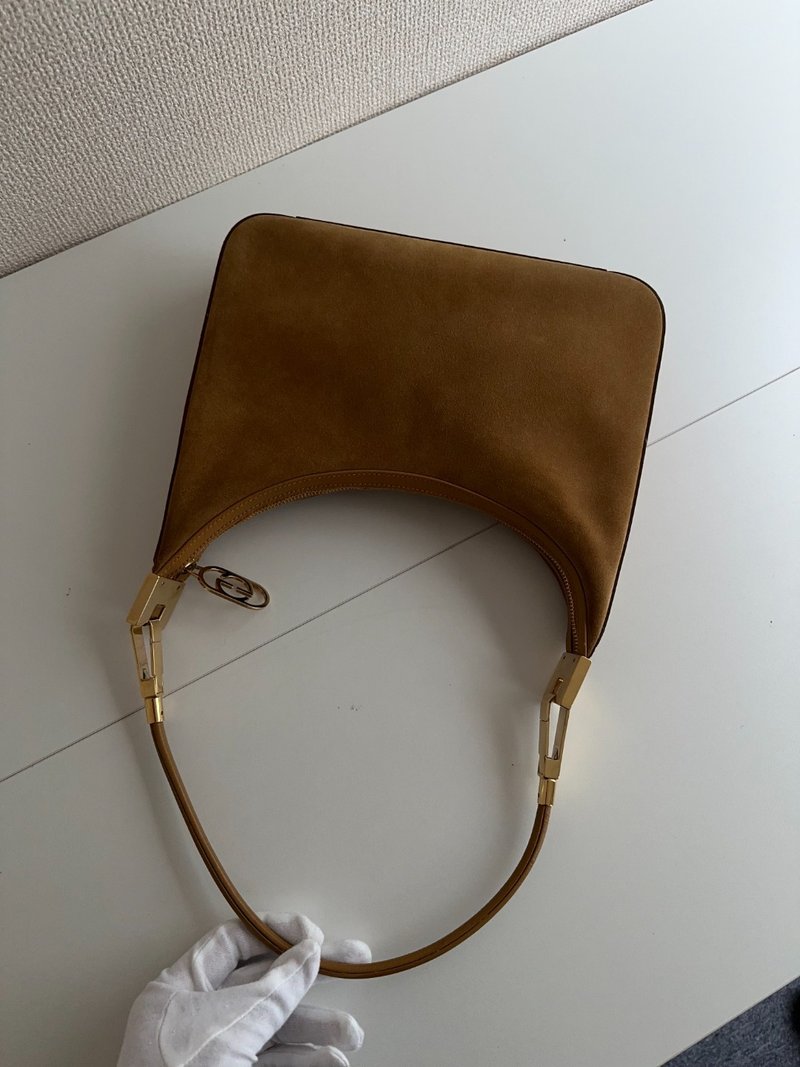中古包 Gucci古馳 焦糖式麂皮單肩包 - 手提包/手提袋 - 真皮 咖啡色