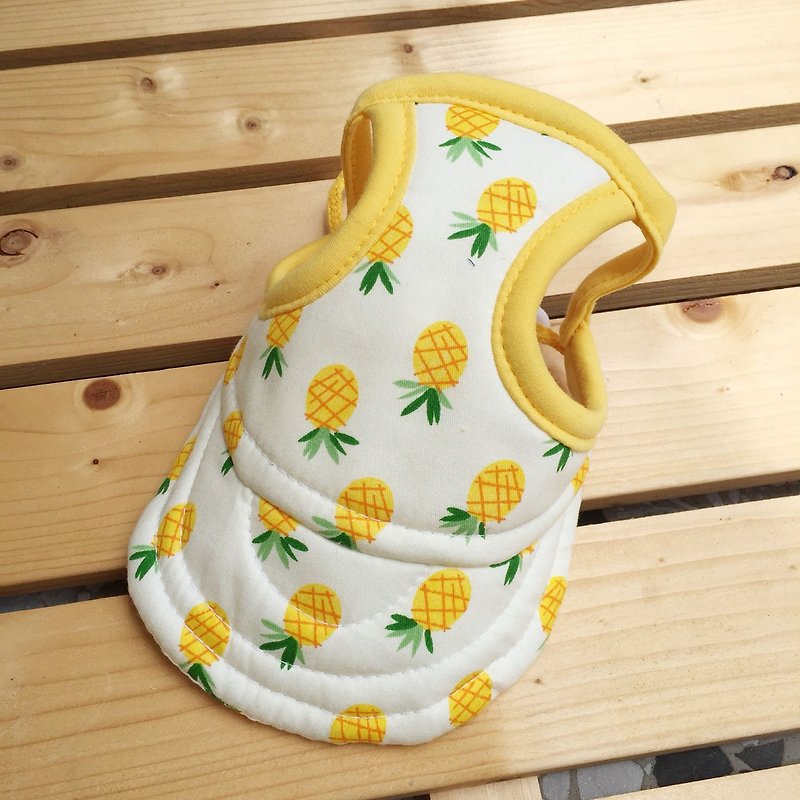 Small pineapple flip hat visor L/M/XL - ชุดสัตว์เลี้ยง - ผ้าฝ้าย/ผ้าลินิน หลากหลายสี