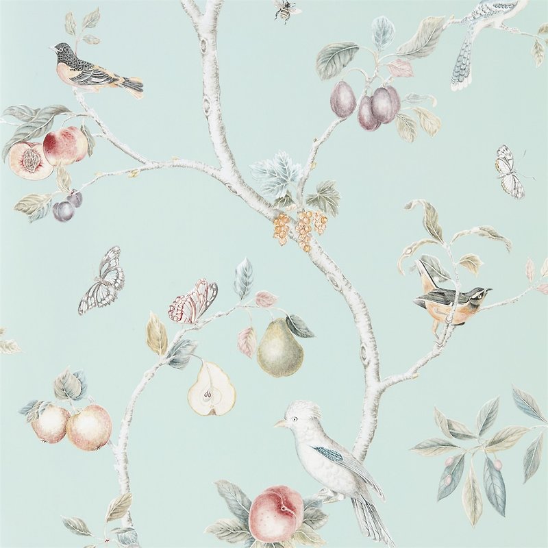 Sanderson Home_Art Of The Garden_Fruit Aviary Fruit Birdhouse Wallpaper - Wall Décor - Paper 