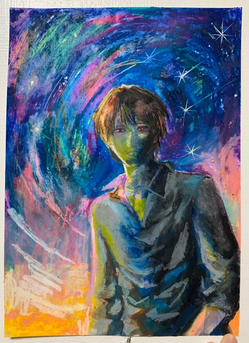 Starry Sky Series 01-You Under the Starry Sky-Original painting/A4 size/unframed - โปสเตอร์ - กระดาษ 