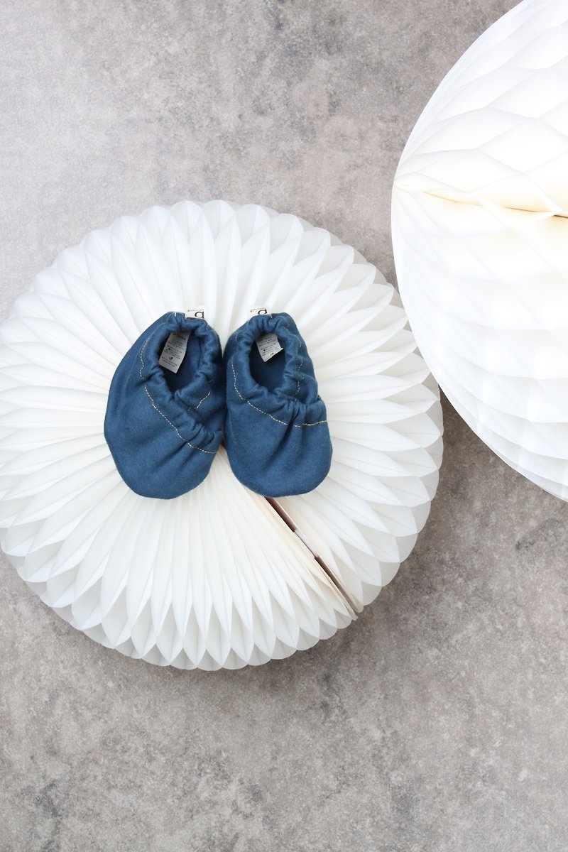 Bonbies natural cotton soft bottom blue shoes / indoor shoes - รองเท้าเด็ก - ผ้าฝ้าย/ผ้าลินิน สีน้ำเงิน