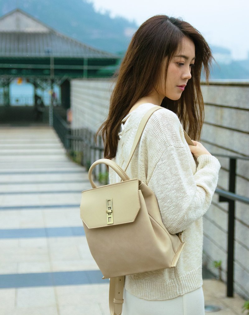 Sanna mini Backpack Bubble Milktea - Backpacks - Faux Leather Khaki