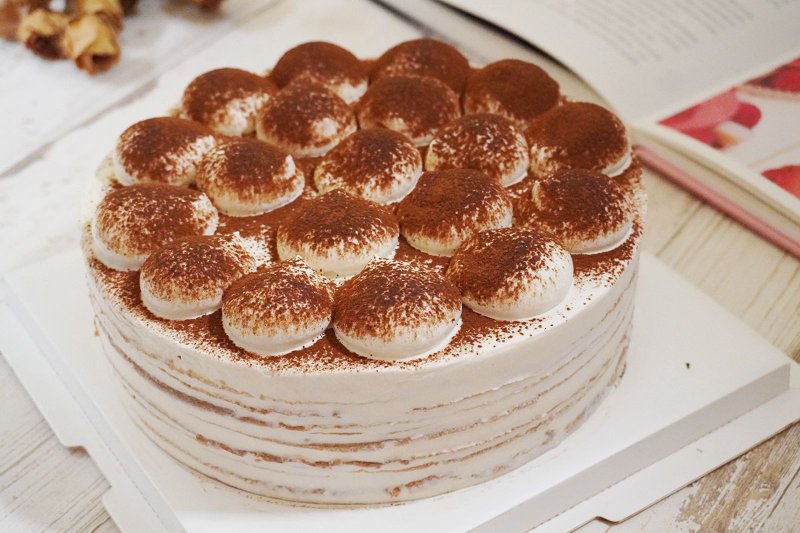 Tiramisu layer cake 7.5 inches (birthday cake / 7 inches / can be delivered at home) - Cake & Desserts - Other Materials 