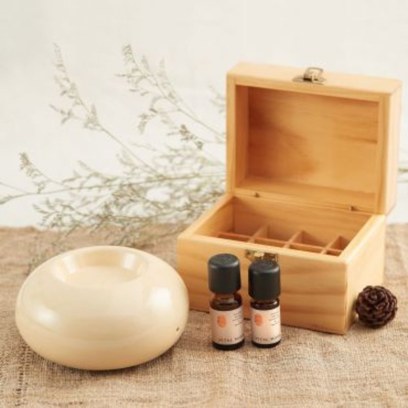 [12 / 24 / 32 grid log essential oil storage box] Wooden box essential oil fragrance Christmas gift - Fragrances - Wood 