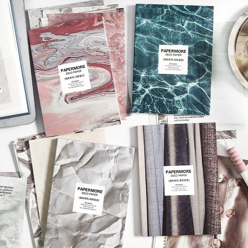 papermore Cape Monsoon Series diy hand account collage Korean note paper material book 50 pieces - กระดาษโน้ต - กระดาษ 