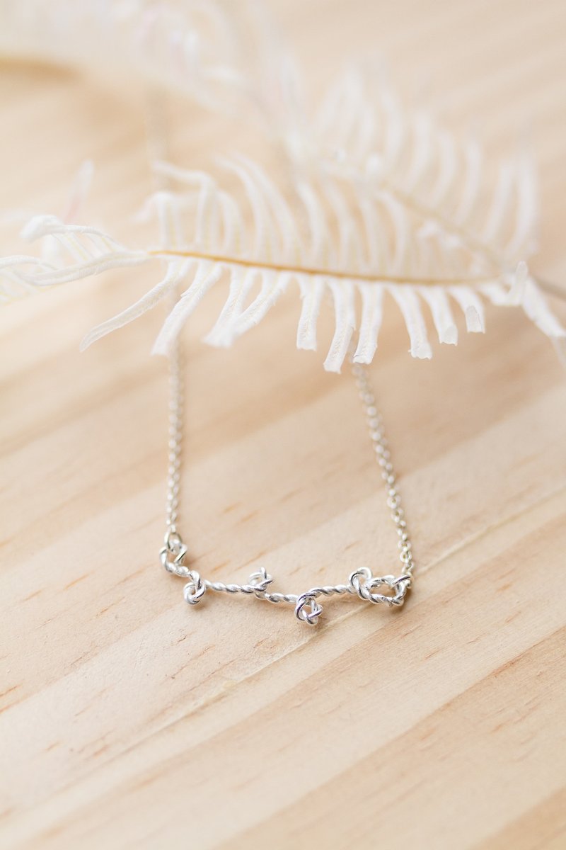 Small twigs sterling silver necklace - Necklaces - Other Metals Silver