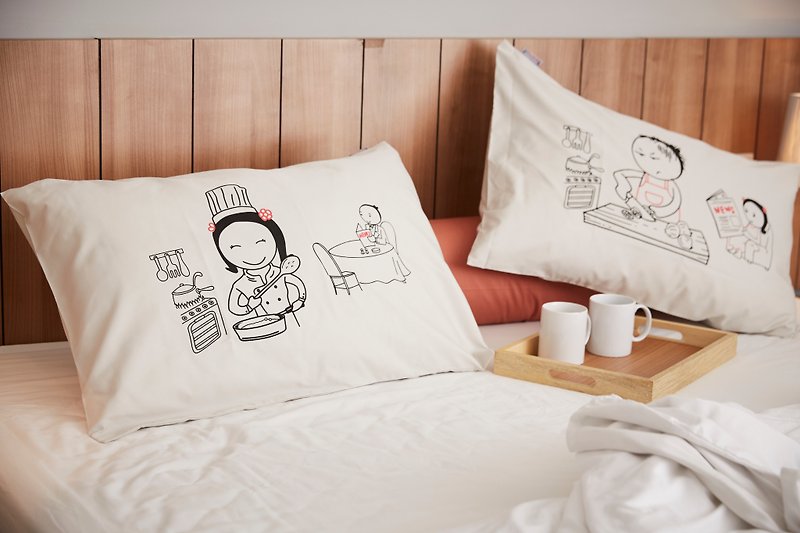 "I cook You eat" Couple Pillow Case: 005 - 枕頭/咕𠱸 - 棉．麻 