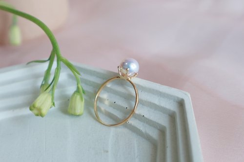 Gezzi Jewelry 18k金天女珍珠海水珍珠戒指