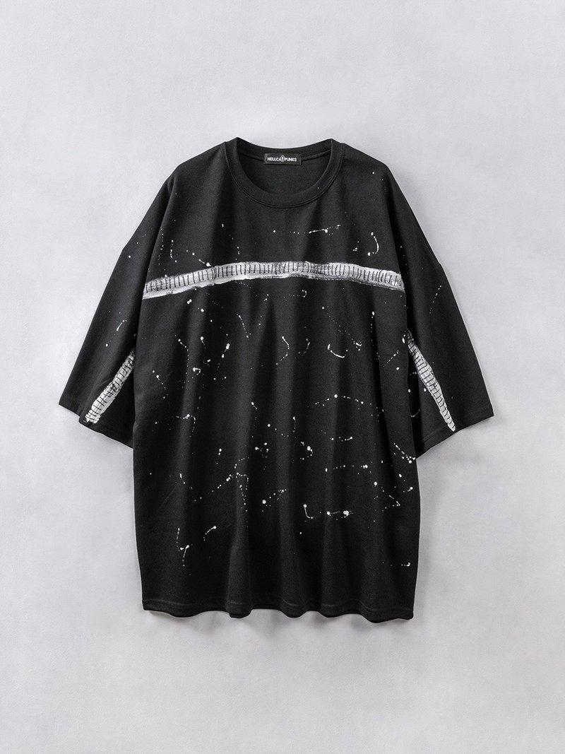 ペイントビッグTシャツ/ブラック/Fサイズ/ユニセックス/hellcatpunks/hcp-t-0305 - 女 T 恤 - 棉．麻 黑色