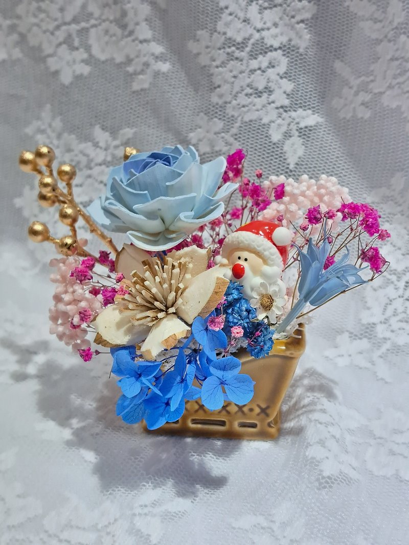 Christmas Sleigh + Doll-Everlasting Small Table Flower - Plants - Plants & Flowers Multicolor