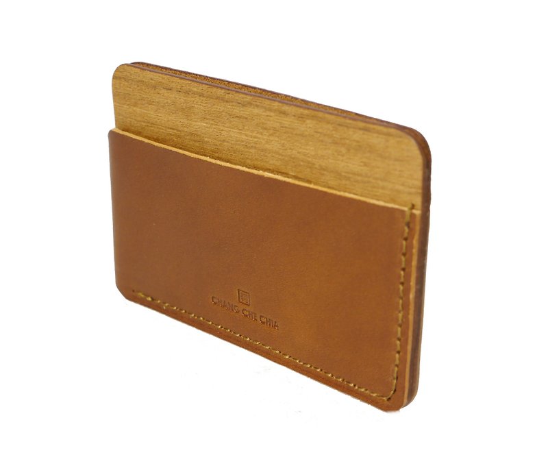 Walnut tree leather votes sleeve / leather / Contract - ID & Badge Holders - Genuine Leather 