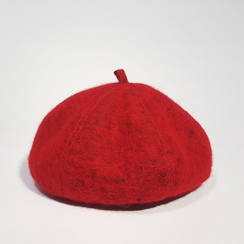 Wenqing Fashion Pumpkin Hat - Sexy Yanhong #情人节###毛料#秋冬# Keep warm - หมวก - วัสดุอื่นๆ สีแดง