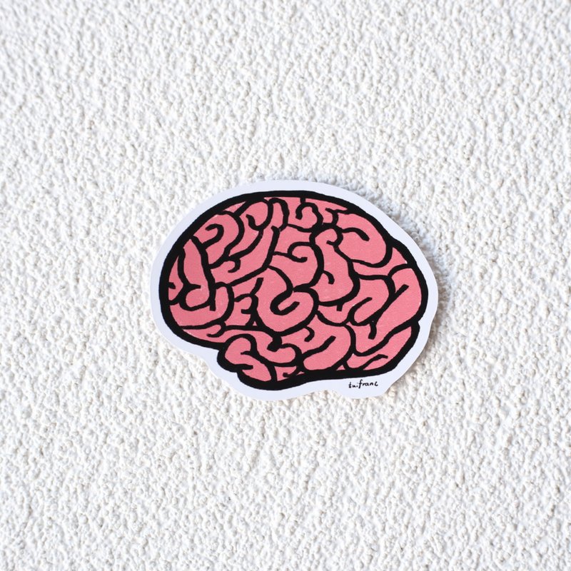 腦(粉紅色) // 防水PVC貼紙 - 貼紙 - 紙 多色
