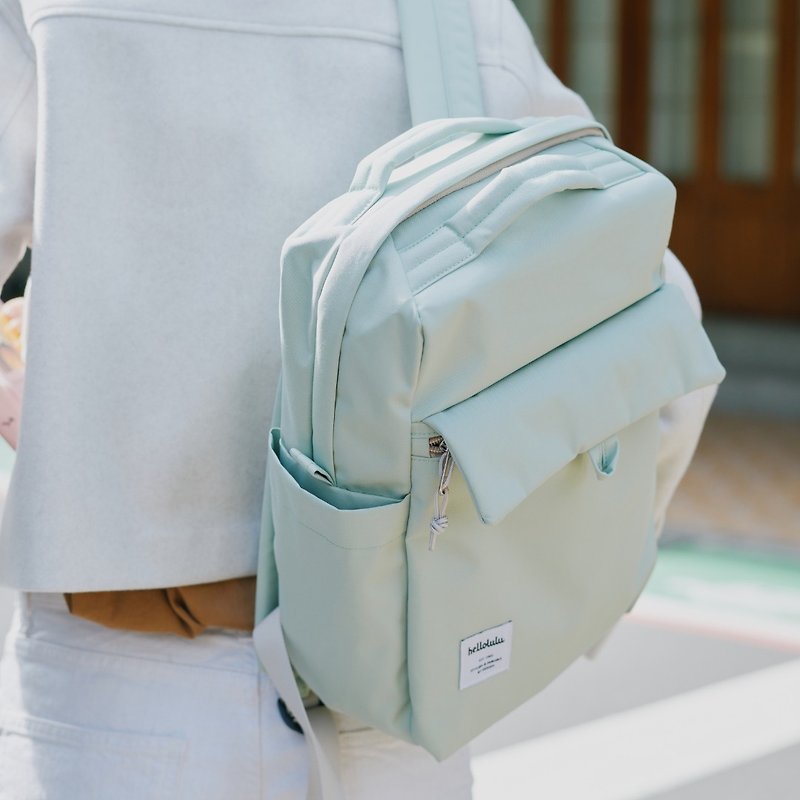 MINI CARTER ECO All Day Backpack, Backpack for 13 inch Laptop (Mint Green) - กระเป๋าเป้สะพายหลัง - วัสดุอีโค สีเขียว