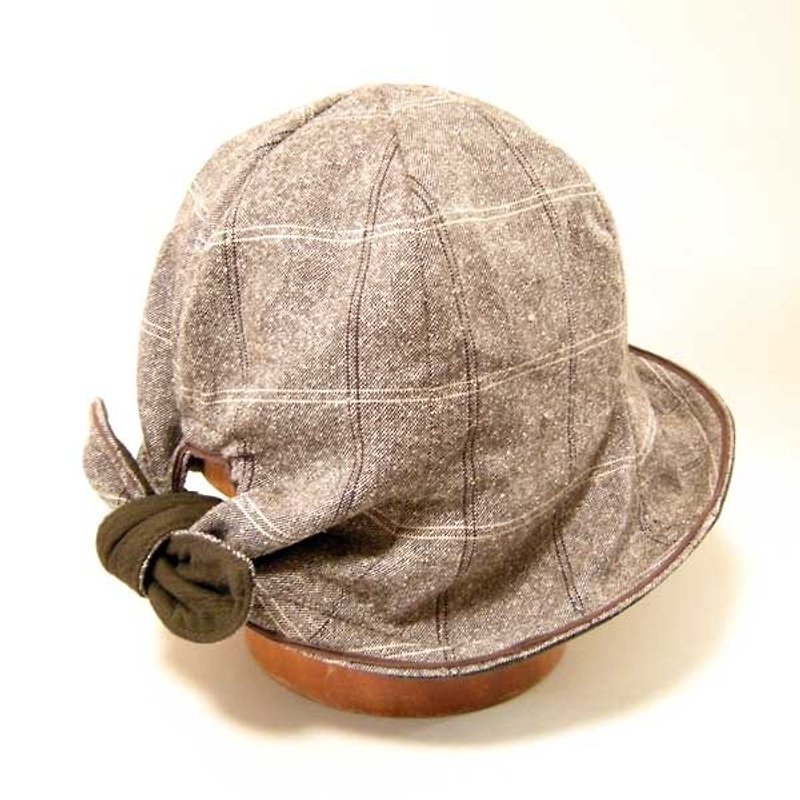 Tied ribbon point. reversible. Moreover, size adjustable ribbon Tulips - Brown [PS0665-Brown] - Hats & Caps - Cotton & Hemp Brown