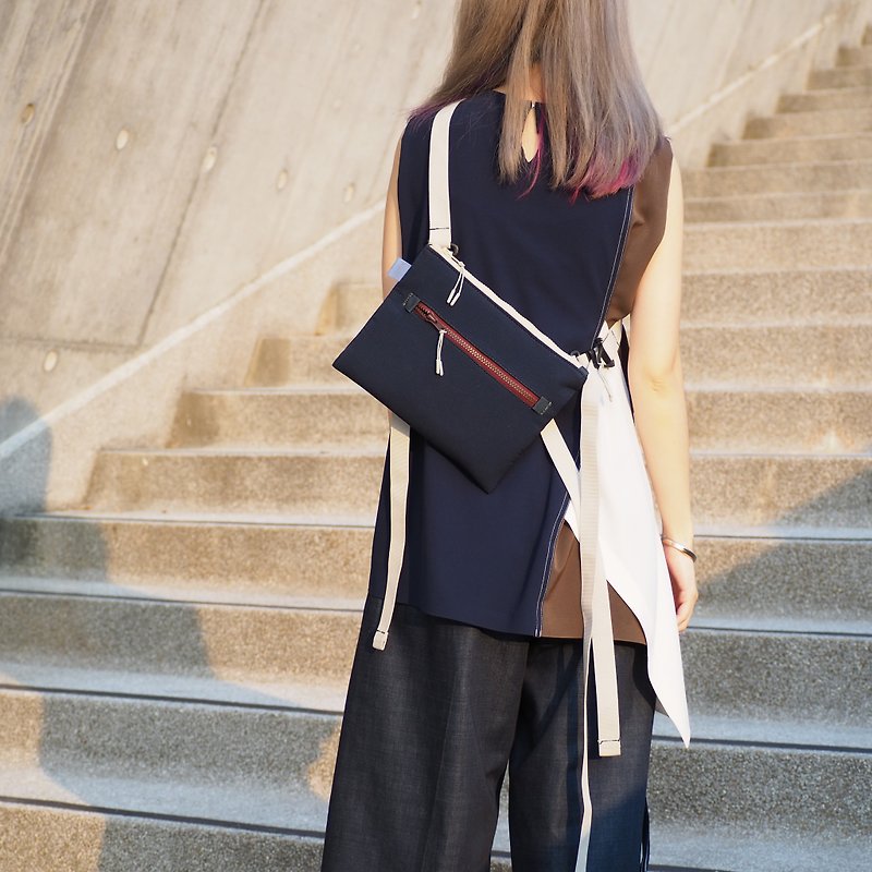 TWO-WAY NAVY BLUE SHOULDER BAG | THE LAYERS - Messenger Bags & Sling Bags - Waterproof Material Blue