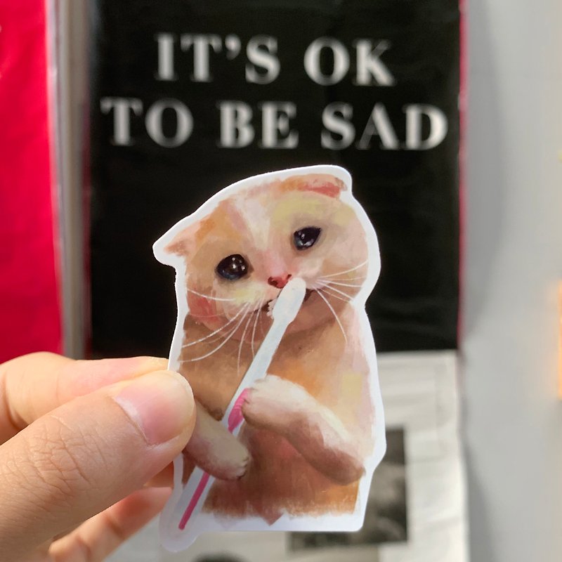Sad cat meme sticker - Stickers - Paper 