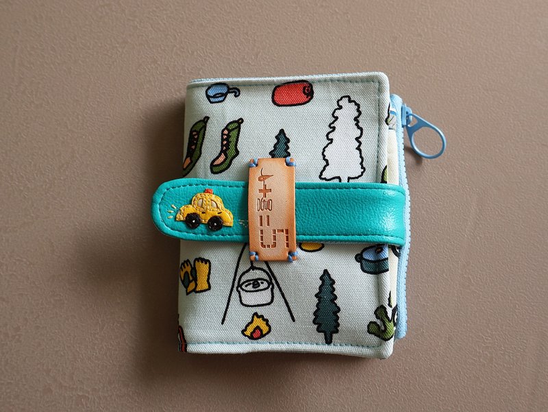 【fabric wallet】黃色小車 布短夾/中短夾 - 錢包/皮夾/長短夾 - 棉．麻 粉紅色