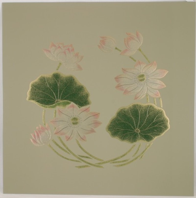 Pinkoi Proxy Purchase -  Lacquer ceiling painting: Turtledove and Lotus - Other - Wood 