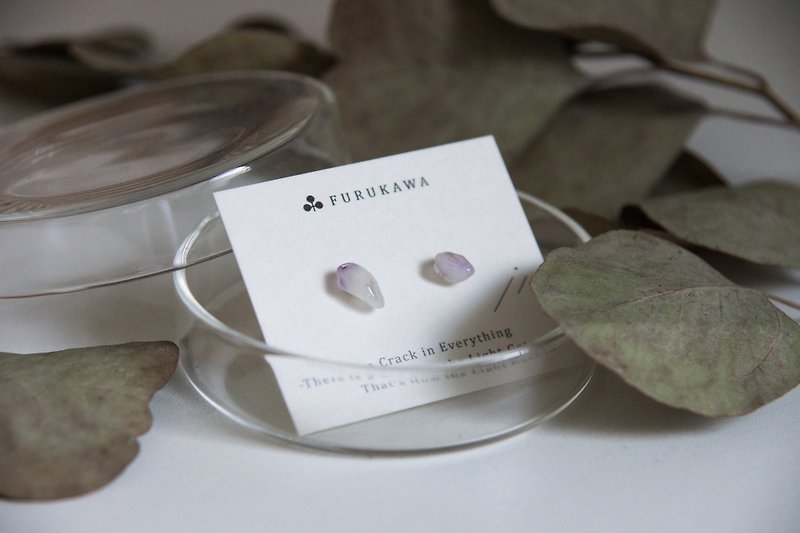CRACK | Mineral Earrings | EARRINGS - ต่างหู - คริสตัล สีม่วง