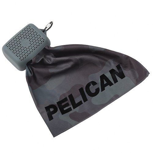 PELICAN Outdoor戶外系列 多用途科技纖維快乾毛巾-附贈有型收納盒-黑迷彩