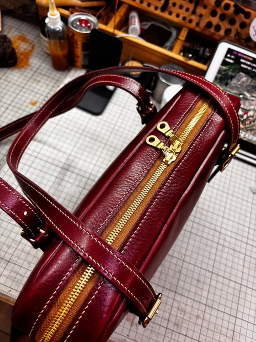 Boston Bowling Bag | Vintage Large-Capacity Genuine Leather