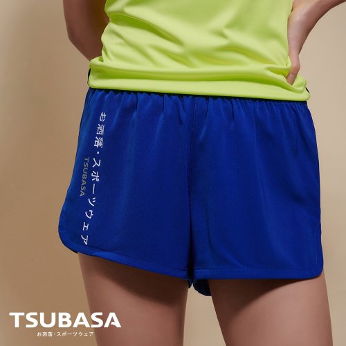 TSUBASA灑落運動衣 絲滑透氣機能排汗短褲 亮寶藍 女運動短褲