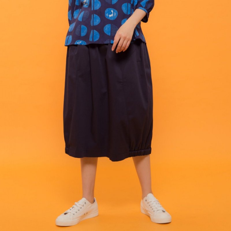 フライングモデリングの弾性スカートのブルーバルーン - スカート - コットン・麻 ブルー