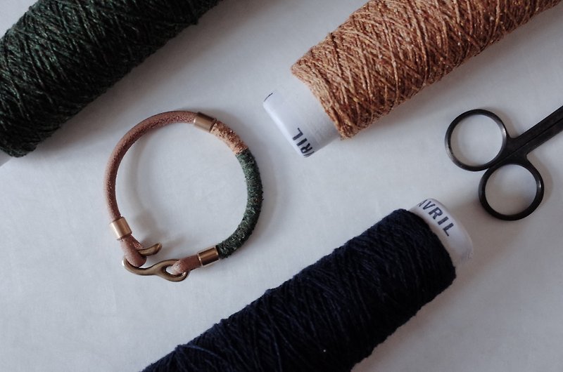 Made By. Atelier x StandOn - Japan Yarn Leather Bracelet I Merge Collection 日本綿麻皮革手環 - 手鍊/手鐲 - 棉．麻 多色