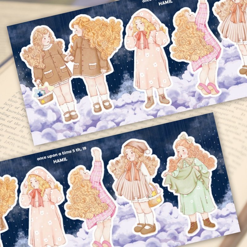 once upon a time 5 ver18 (hamil) Vintage Girl Lady Character Sticker - 貼紙 - 紙 多色