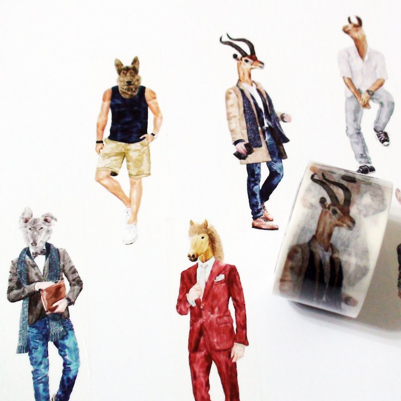 Sample Washi Tape Handsome Animals - มาสกิ้งเทป - กระดาษ 