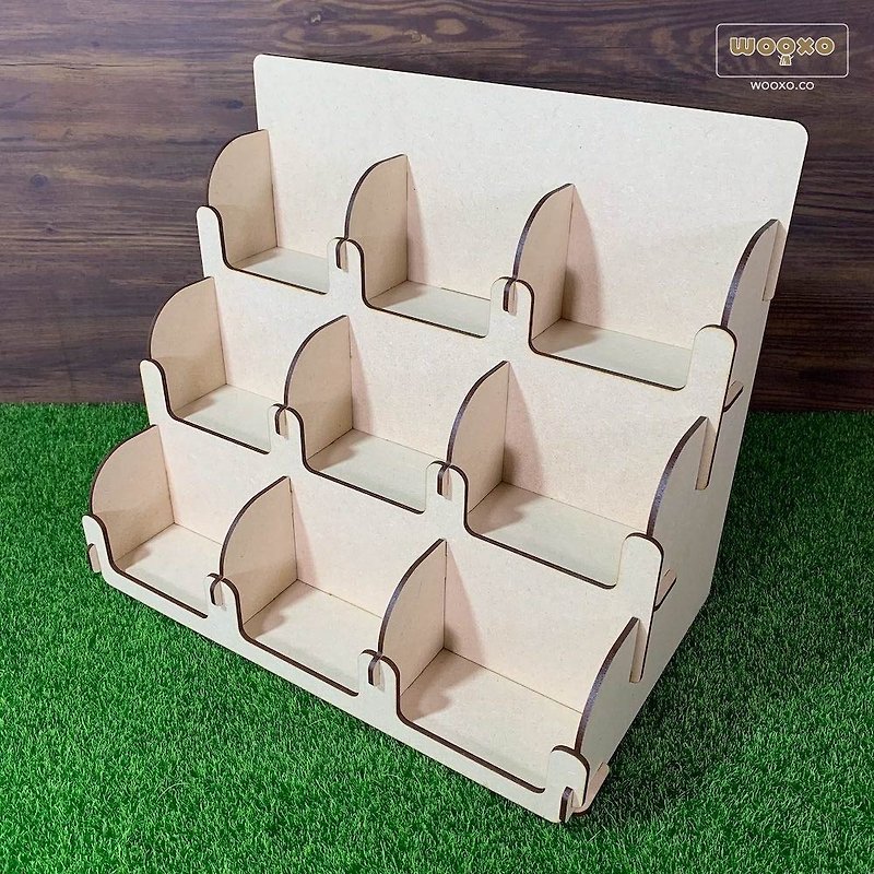WOOXO coffee filter bag hanging ear bag display rack display rack 3x3 customized DIY quick disassembly and assembly - Storage - Wood Khaki