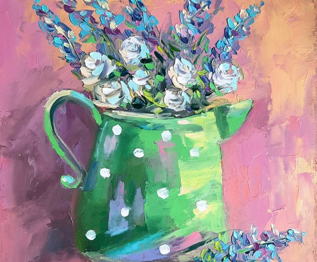 ラベンダー ラベンダーの絵 絵画 花束 花束の絵 パネルアート　壁掛けアート 花 fw-043w.jpg