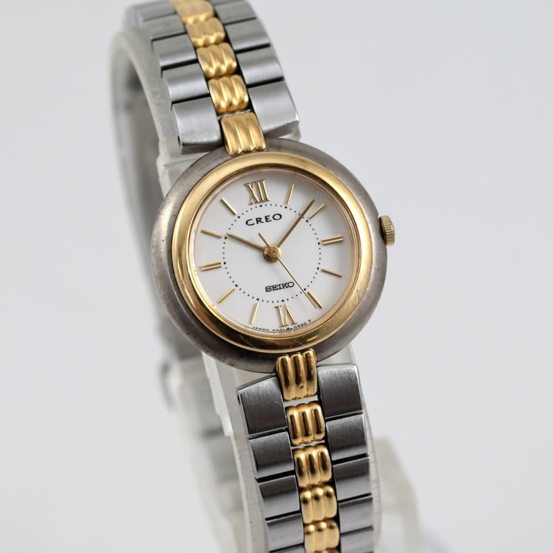 SEIKO CREO 4N21-0140 女性用腕時計 クォーツ ツートーン ブレスレット 手錶 古董錶 - 女錶 - 不鏽鋼 