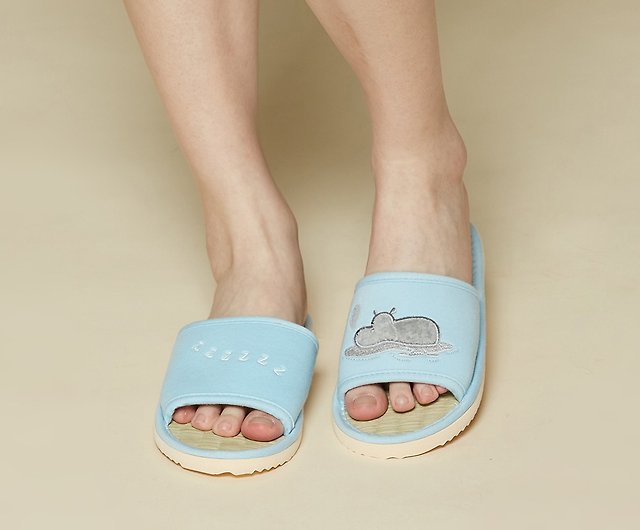 Hippo Rush Indoor Slippers - Spring Blue - Shop COLLECTION Indoor Slippers - Pinkoi