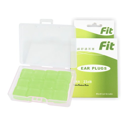 ER FIT-可塑型環保矽膠耳塞 【FIT】矽膠耳塞-綠色12入 柔軟可塑 隔音防噪 睡眠 -內付收納盒