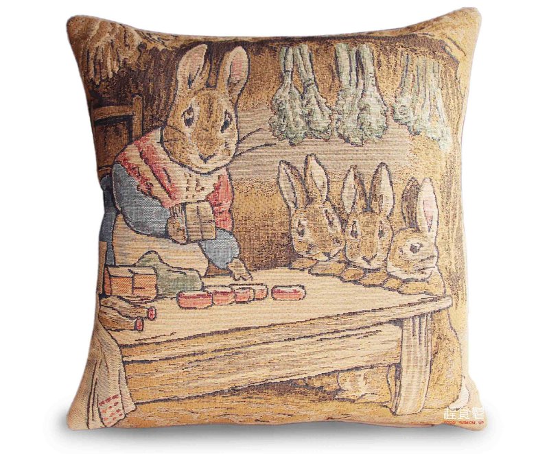 European royal jacquard pillow knitted limited edition 1 Peter Rabbit Peter family A genuine British illustration - Pillows & Cushions - Cotton & Hemp 