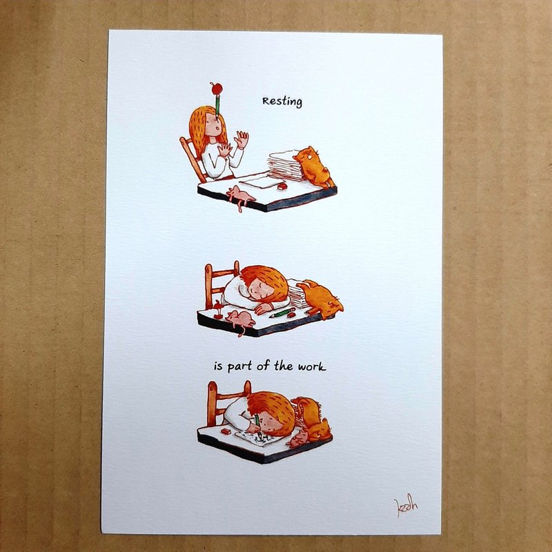 Postcard : Resting - 卡片/明信片 - 紙 白色