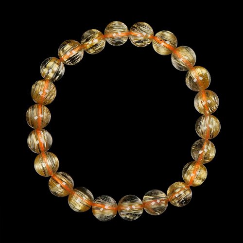正佳珠寶 Gemsrich Jewelry 【正佳珠寶】金鈦晶 超頂級順絲貓眼鈦 8.4-8.8mm 貓眼金鈦晶手珠
