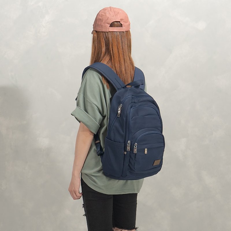 Backpack-Mofan multi-compartment water-repellent backpack-6006-2-multi-color optional - Backpacks - Nylon Blue