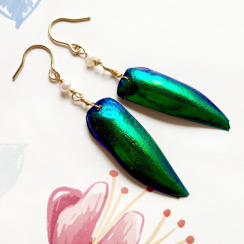 wing, Beetle wings earrings, Suitable for summer match, PinkoiENcontent