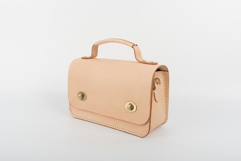 หนังแท้ กระเป๋าคลัทช์ - [Cutting line] Small eyes handmade leather small briefcase female bag shoulder messenger bag small square bag clutch