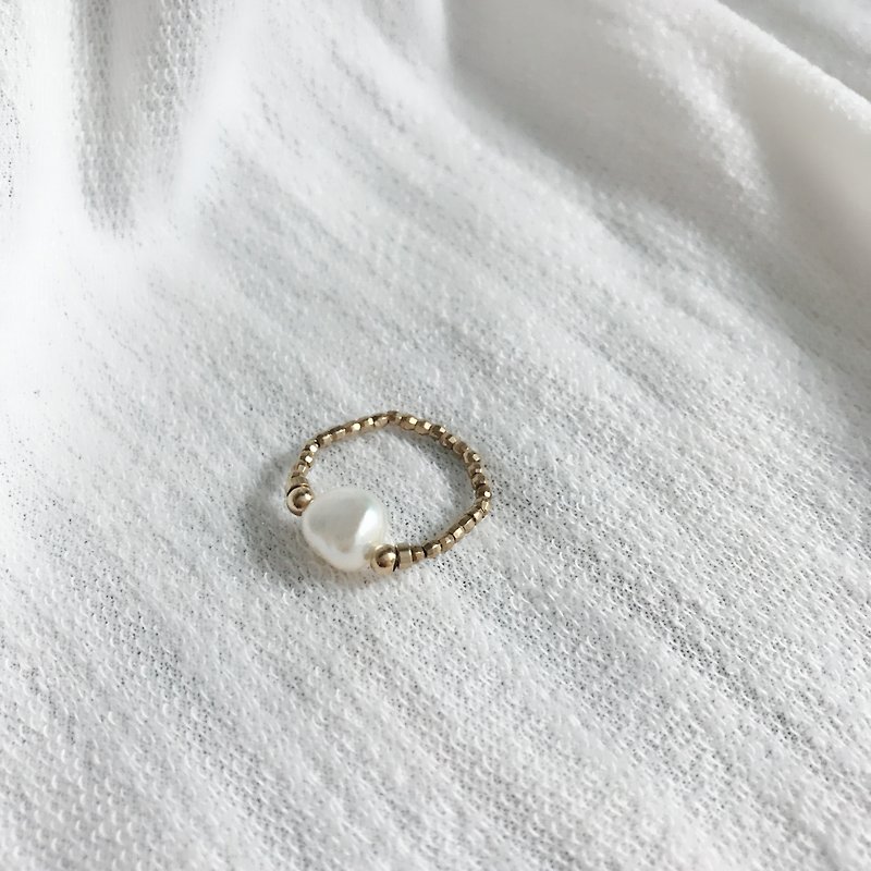 Sin L'IMMORTEL do not expect me to Bronze irregular pearl rings // vr025 - General Rings - Pearl White