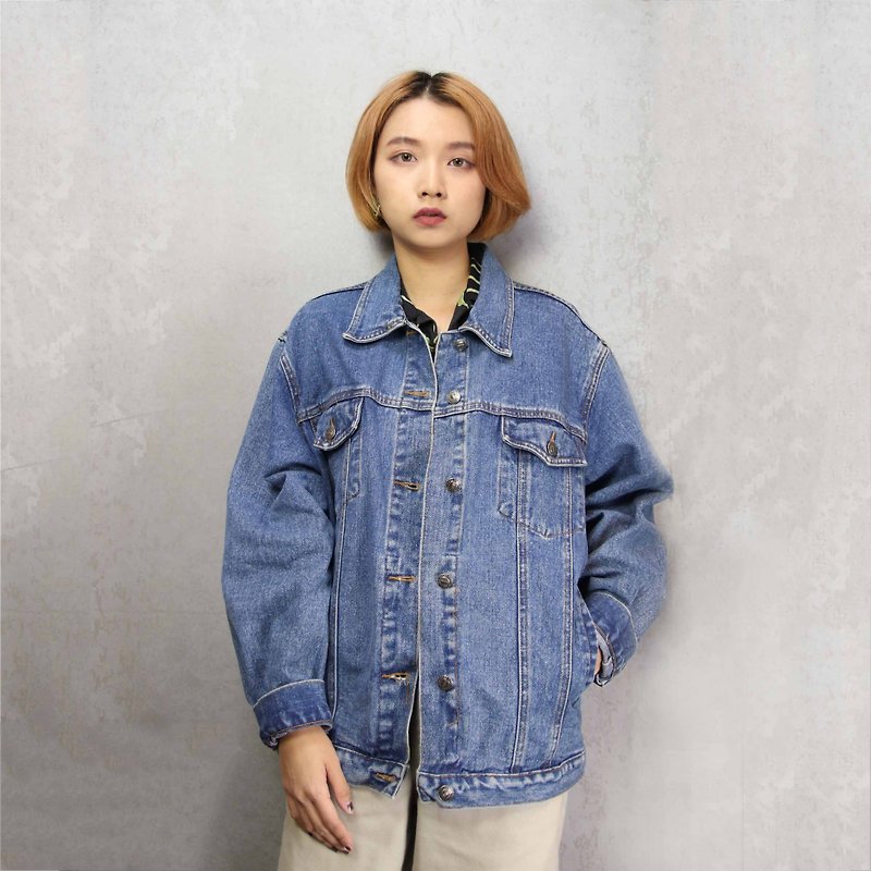 Tsubasa.Y ancient house A14 vintage denim jacket, denim denim jacket for men and women can wear - Women's Casual & Functional Jackets - Other Materials Blue