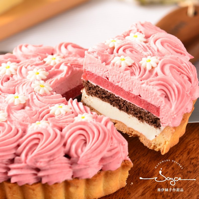 [Joyce's Handmade Dessert Mother's Day Cake] 6' Inch Flower Raspberry - Cake & Desserts - Fresh Ingredients Pink