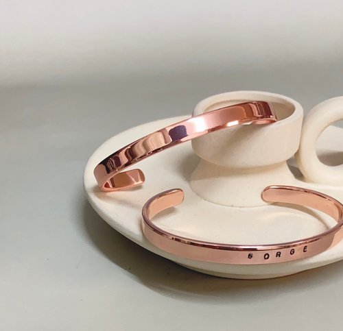 Forge Jewelry 打鐵所飾品 禮物 祝福 Rose gold 玫瑰金手環 客製化祝福 可刻字 中中 情侶
