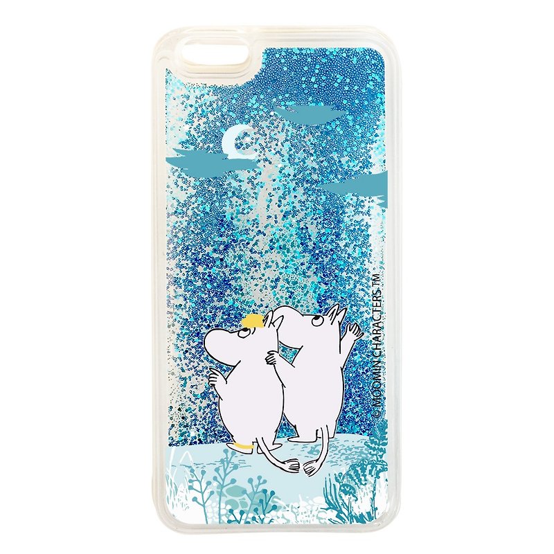 【iPhone Series】Moomin authorization-transparent quicksand shell blue interstellar (blue) - Phone Cases - Plastic Blue