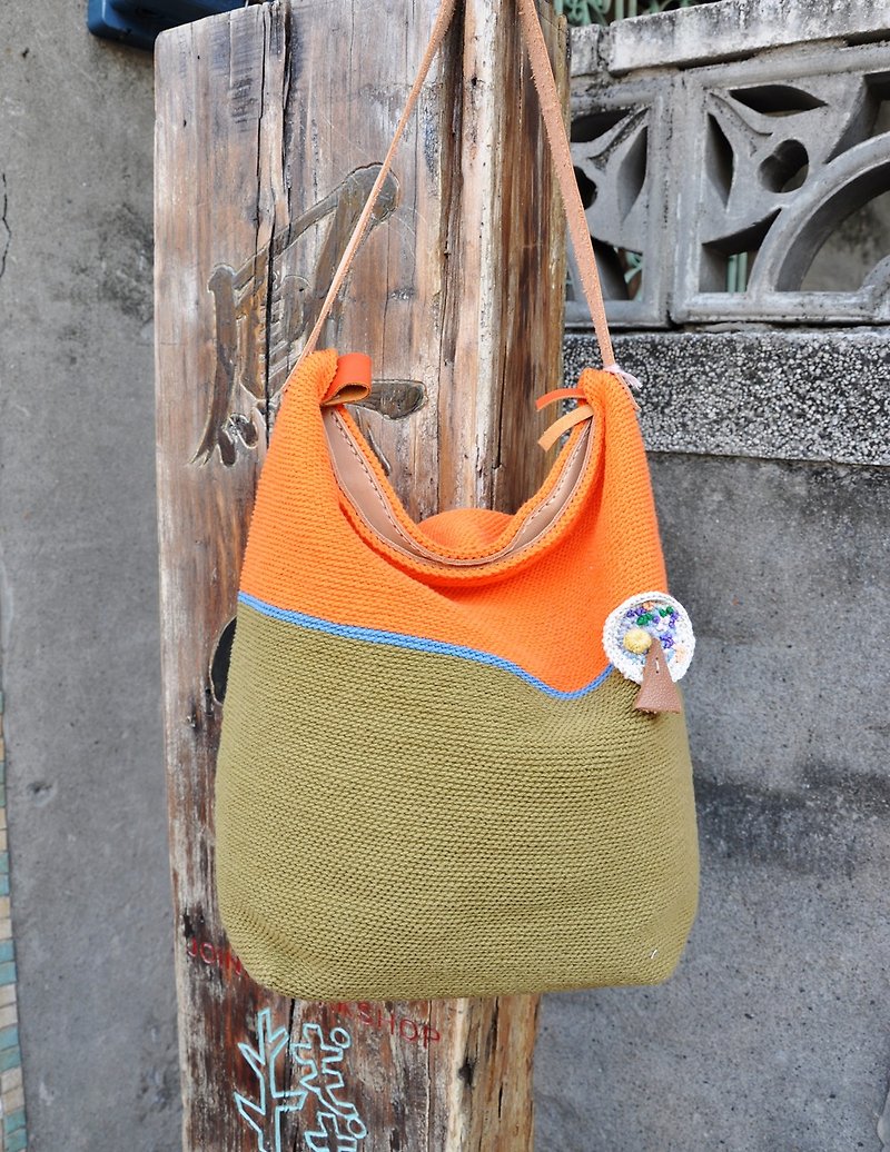 Exotic Sac - cotton twine hand-crocheted shoulder bag - Messenger Bags & Sling Bags - Cotton & Hemp 