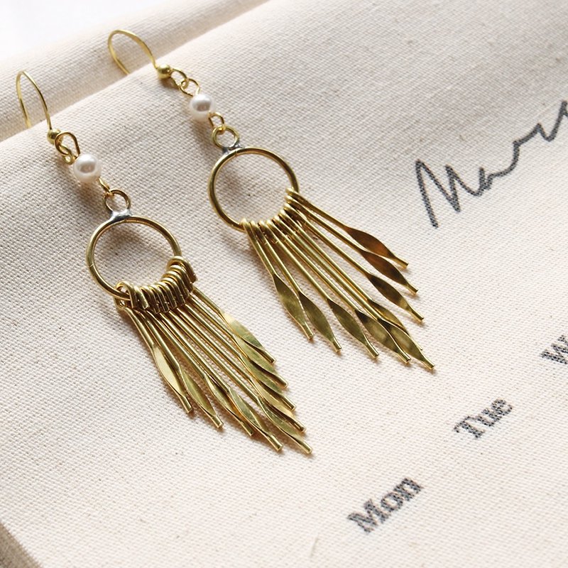 Vintage 1920 earrings - Earrings & Clip-ons - Copper & Brass Gold