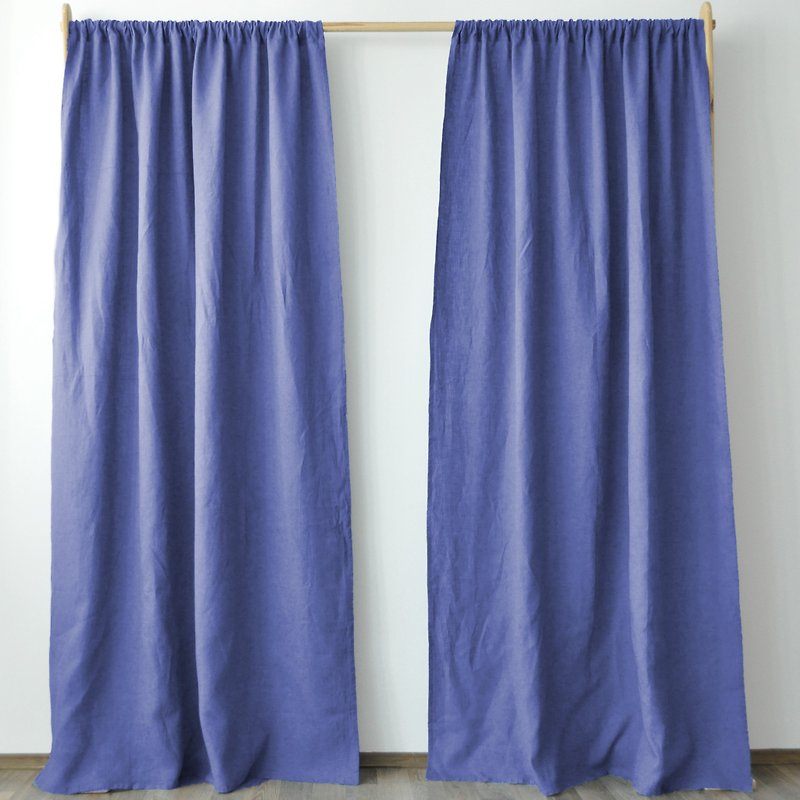 Violet regular and blackout linen curtains / Custom curtains / 2 panels - 門簾/門牌 - 亞麻 紫色